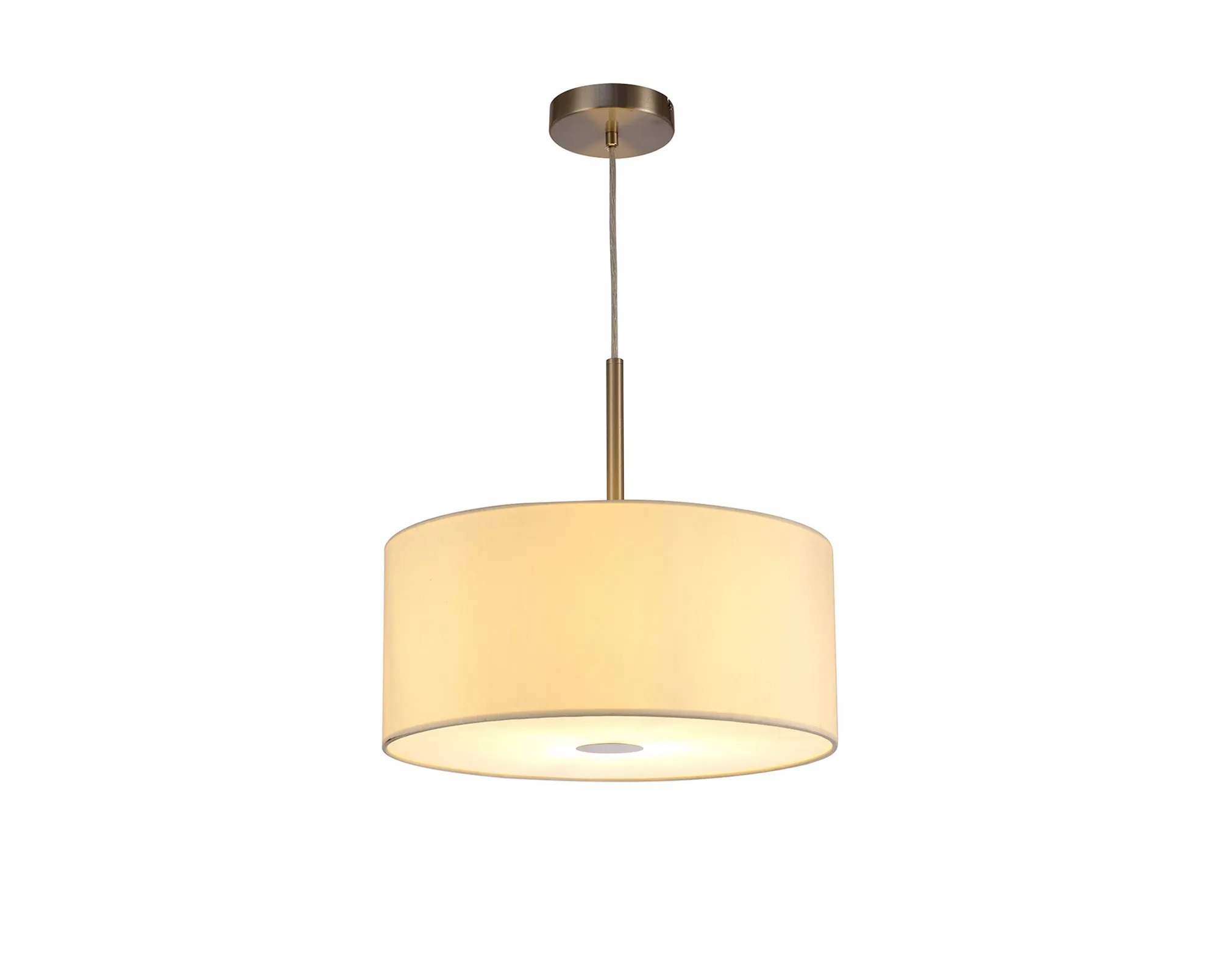 Baymont 40cm Pendant 1 Light Satin Nickel, Ivory Pearl, Frosted Diffuser DK0295  Deco Baymont SN IV